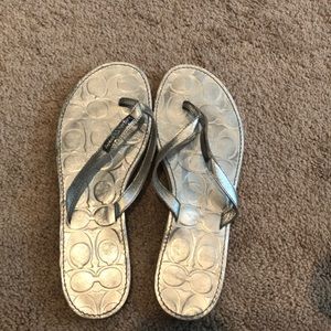 Coach silver sandals